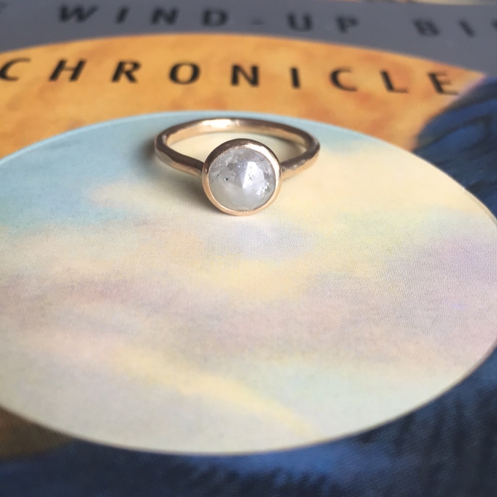 Gray rustic diamond ring